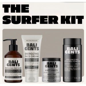 Set de îngrijire și styling pentru bărbați Bali Gents The Surfer, 4 produse, Face Wash, Face Cream, Matt Paste și Volumizing Styling Powder, livrare 7-8 zile