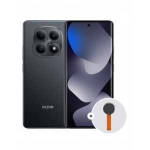 Telefon mobil Xiaomi Redmi Note 15, 4G, Dual SIM, 6 GB RAM, 128 GB, ecran AMOLED 6,77" 120 Hz, cameră 108 MP, baterie 6000 mAh, NFC, Black + suport tip inel