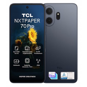 Telefon mobil TCL NXTAPER 70 Pro 5G, 8GB RAM, 256GB, ecran 6.9" FHD+ 120Hz, camera 50MP OIS, Android, negru, livrare 7-9 zile