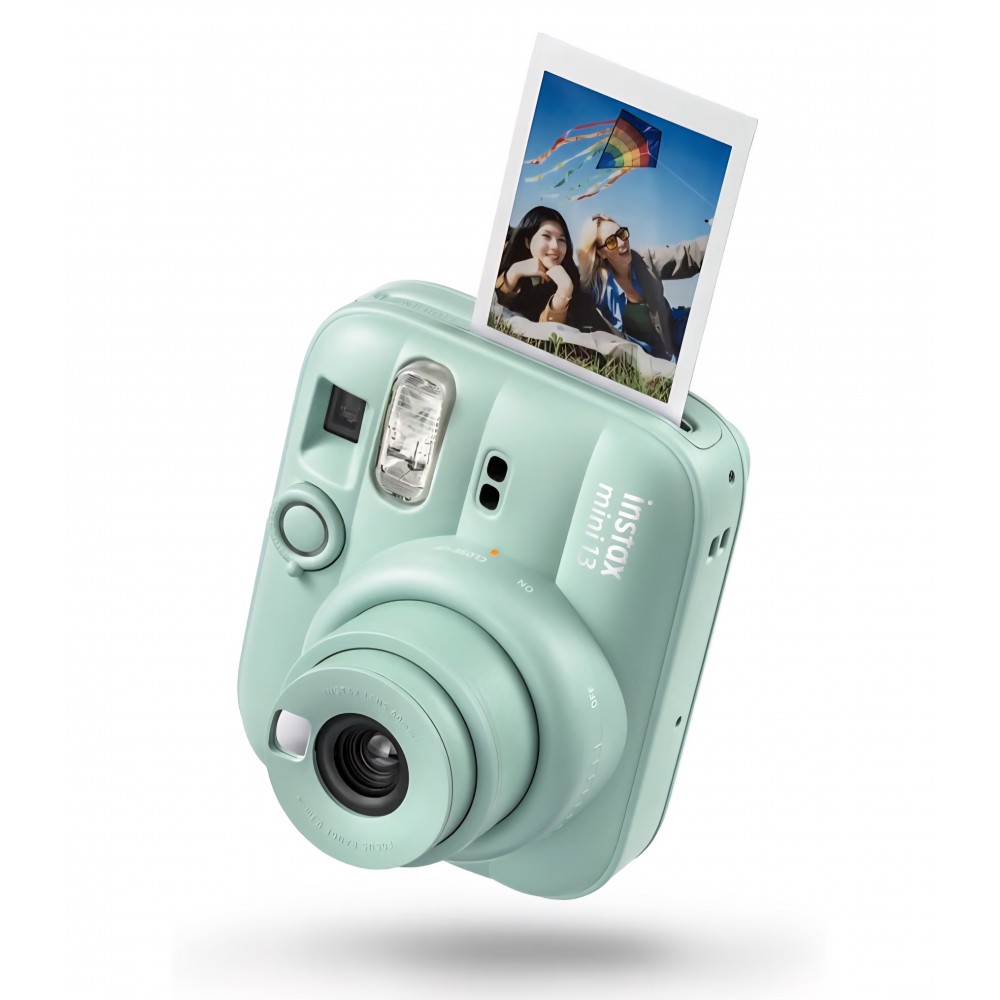 Camera foto instant FUJIFILM Instax Mini 13, Green Lagoon – imprimare instant, oglinda selfie, mod Close-Up si expunere automata, livrare 5-7 zile