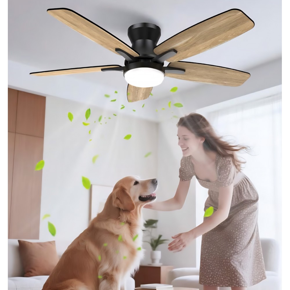 Ventilator de tavan cu iluminare Airwit, 106 cm, silentios, 6 trepte de ventilatie, motor DC reversibil, lumina reglabila, timer, livrare 7-9 zile