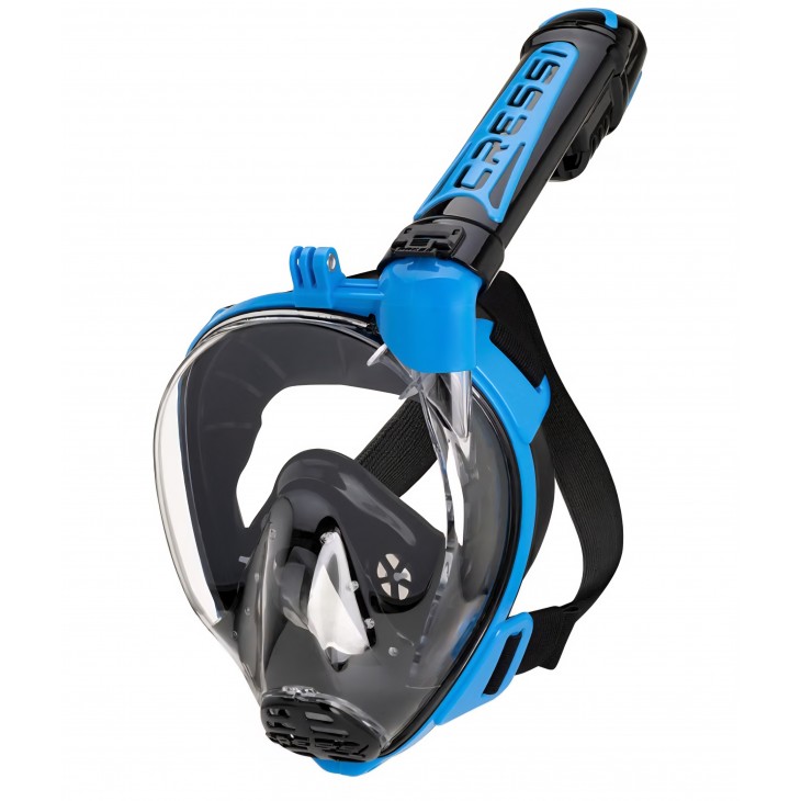 Masca Full Face Snorkeling adulti, Cressi Duke Action, pentru purtatori de ochelari, suport action cam, silicon 100%, tub respiratie dry, banda reglabila, livrare 7-9 zile