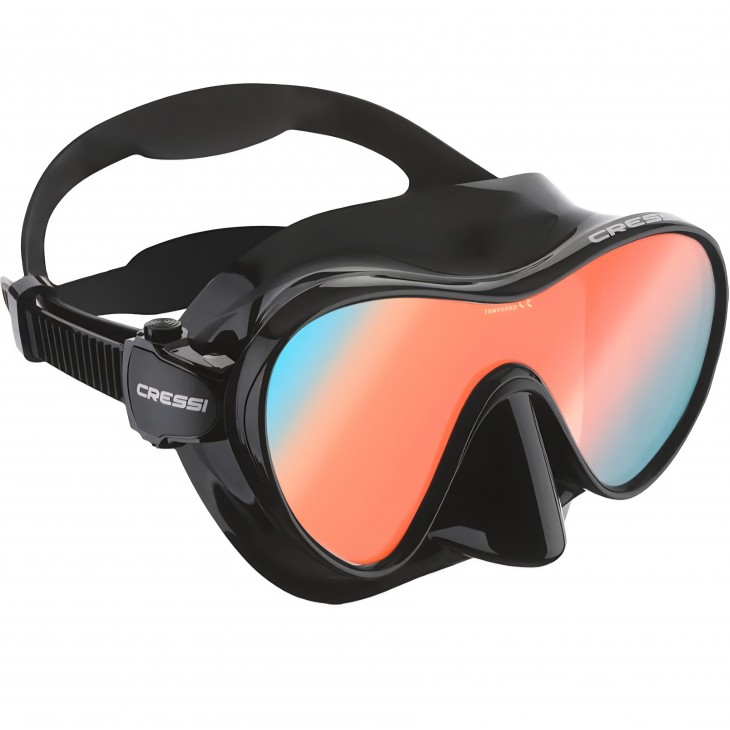 Masca snorkeling si scufundari Cressi F1, lentila din sticla securizata colorata, silicon 100%, catarame reglabile, adulti, livrare 7-9 zile
