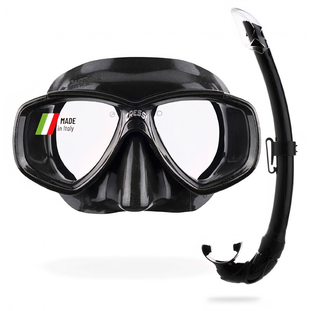 Set snorkeling Cressi Perla, masca si snorkel, unisex adulti, silicon, lentila panoramica, marime universala, livrare 7-9 zile