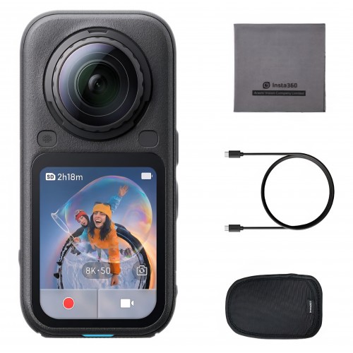 Camera video 360° Insta360 X6 Standard Bundle, 8K, senzori 1/1.1", obiective interschimbabile, AI Triple Chip, autonomie pana la 140 min, livrare 7-8 zile
