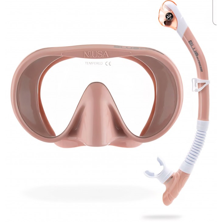 Set snorkeling Cressi Musa & Scilla Almond, masca si snorkel, rose gold, adulti, marime universala livrare 7-9 zile