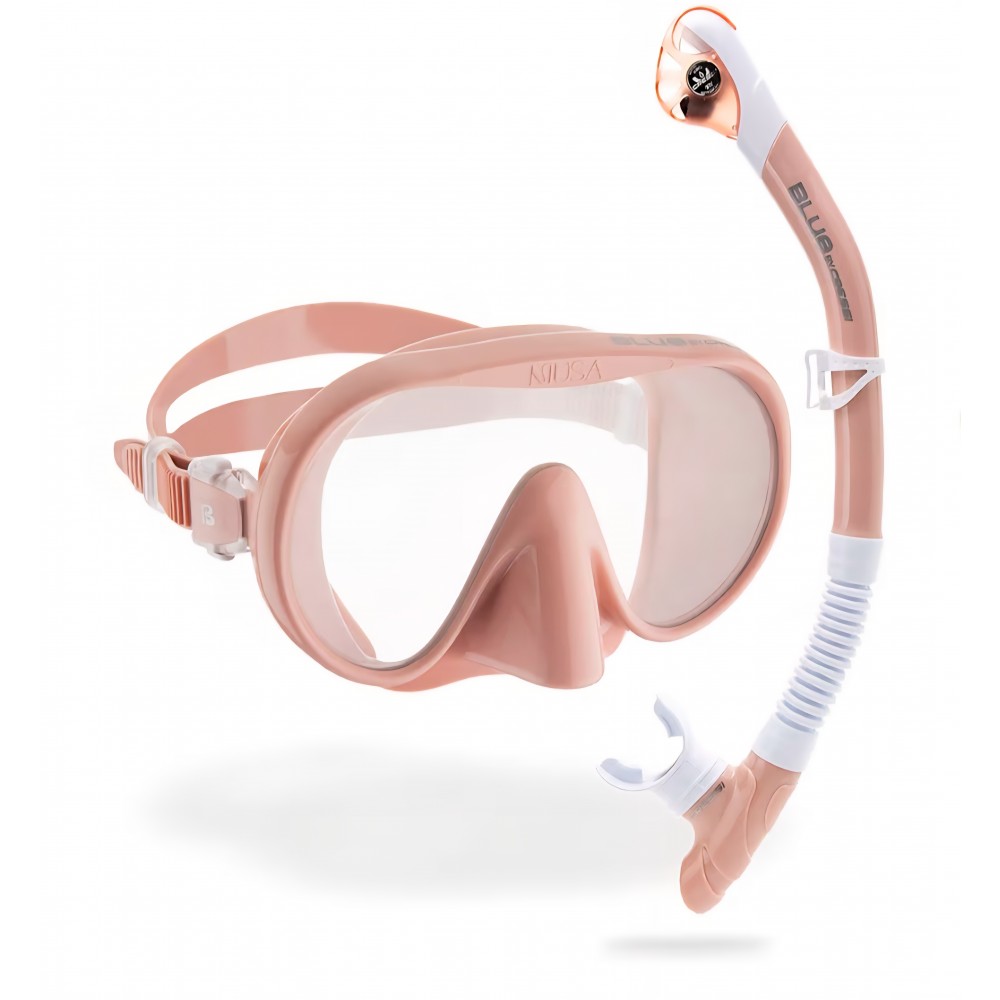 Set snorkeling Cressi Musa & Scilla Almond, masca si snorkel, rose gold, adulti, marime universala livrare 7-9 zile