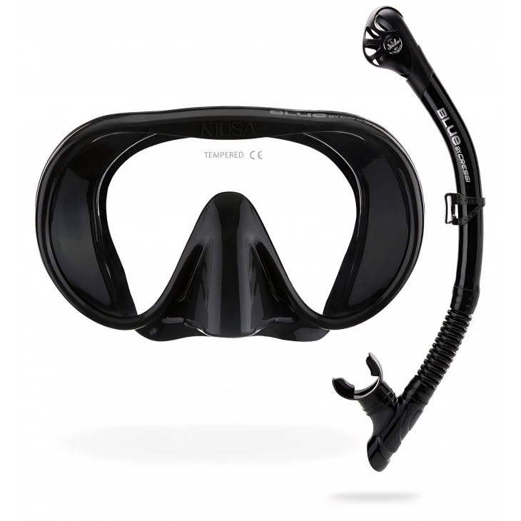 Set snorkeling Cressi Musa & Scilla Almond, masca si snorkel, black, adulti, marime universala livrare 7-9 zile