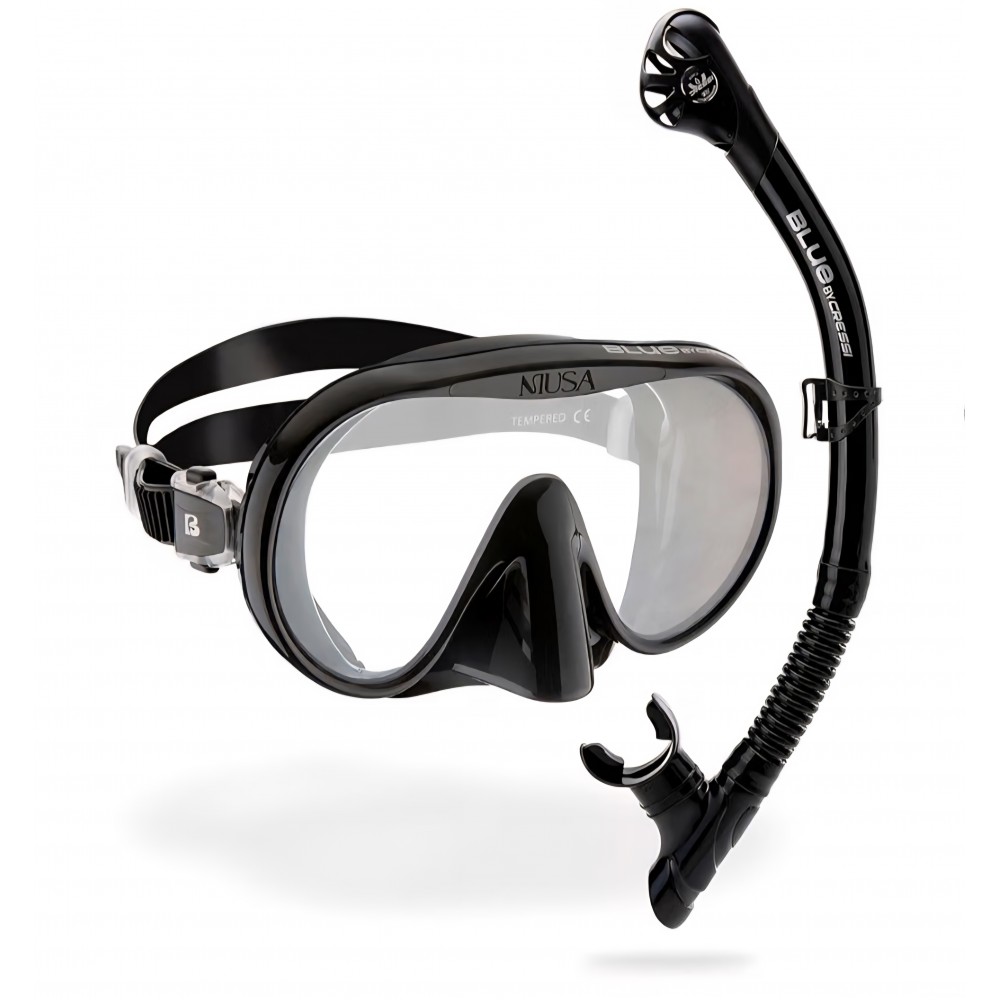 Set snorkeling Cressi Musa & Scilla Almond, masca si snorkel, black, adulti, marime universala livrare 7-9 zile