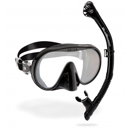 Set snorkeling Cressi Musa & Scilla Almond, masca si snorkel, black, adulti, marime universala livrare 7-9 zile