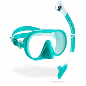 Set snorkeling Cressi Musa & Scilla Almond, masca si snorkel, verde, adulti, marime universala livrare 7-9 zile