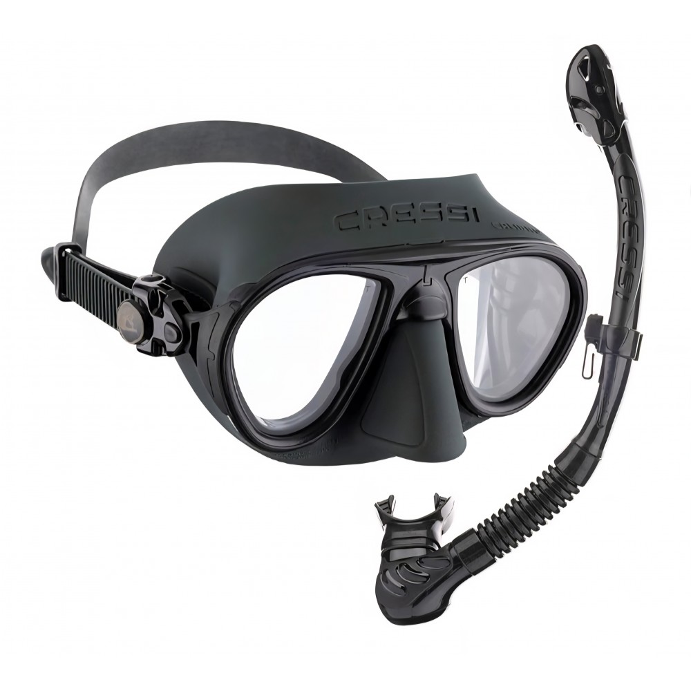 Set snorkeling Cressi Calibro, masca cu sistem anti-fog si snorkel Alpha Ultra Dry, adulti, verde, livrare 7-9 zile