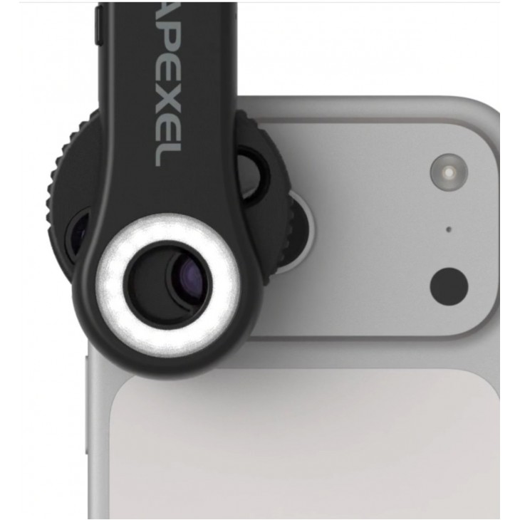 Microscop pentru smartphone Apexel APL-MS3L TriScope, 40x/80x/120x, LED 3200K/5800K, UV 395 nm, filtru CPL, USB-C, compatibil iPhone 14, 15, 16, 17, 18