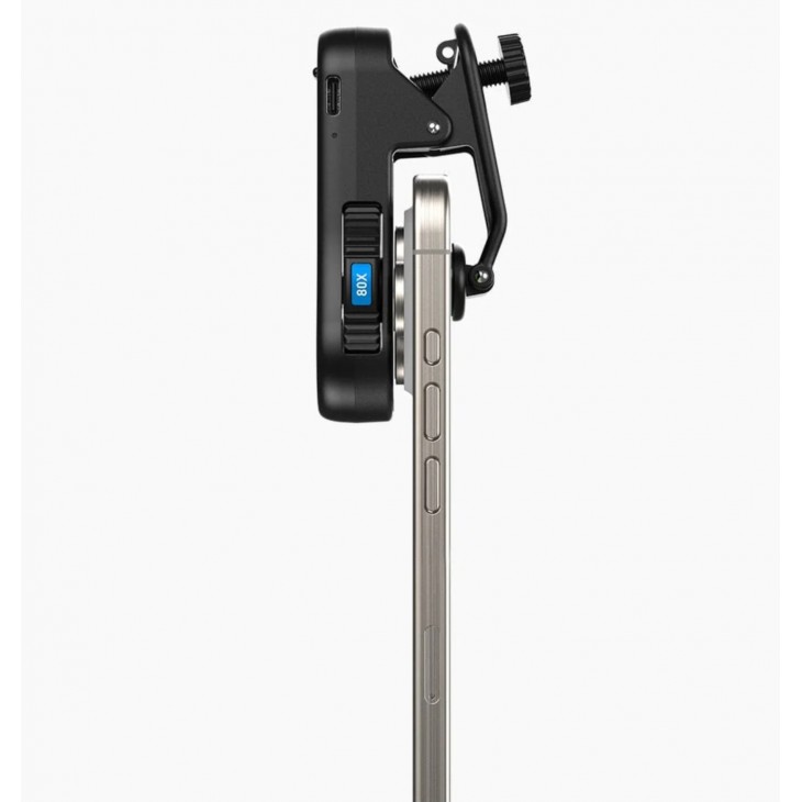 Microscop pentru smartphone Apexel APL-MS3L TriScope, 40x/80x/120x, LED 3200K/5800K, UV 395 nm, filtru CPL, USB-C, compatibil iPhone 14, 15, 16, 17, 18