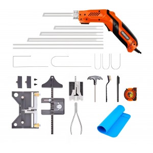 Cutter electric Rongter Deluxe pentru spuma si polistiren, temperatura reglabila, lama incalzita, set multifunctional cu accesorii si cutie, livrare 7-8 zile