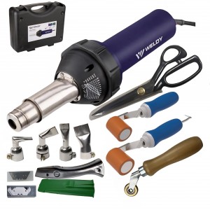 Suflanta aer cald Weldy energy HT1600, 1600 W, 40-700°C, 240 l/min, kit sudare membrane TPO/PVC, 2 duze, rola silicon 40 mm, valiza, livrare 7-9 zile