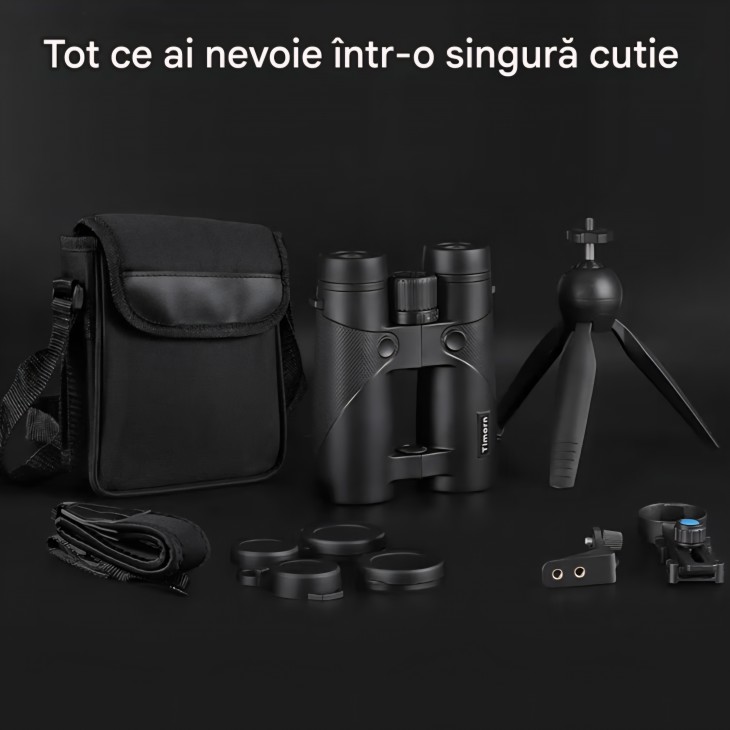 Binoclu profesional, Timorn 8x42, lentile FMC, camp vizual Larg, Impermeabil si Usor, pentru Observarea Pasarilor, Drumetii si Calatorii, livrare 7-9 zlle