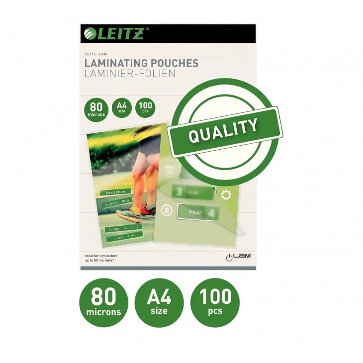Laminator Leitz iLAM Home A4, 80 microni, 3 minute Incalzire, 75-125 microni, 100 Folii Laminare A4 Incluse, Alb, livrare 7-9 zile
