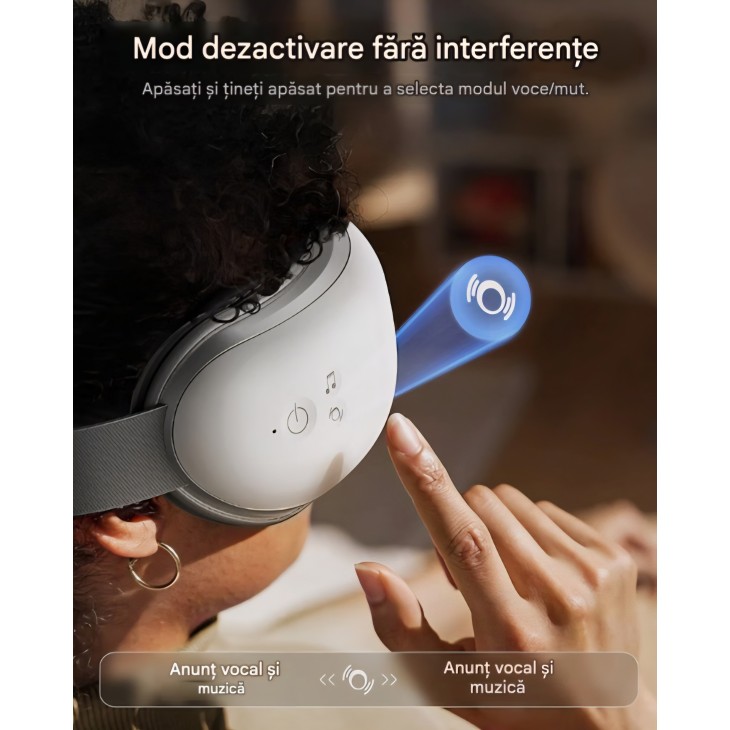 Aparat Masaj Ochi RENPHO cu Incalzire, Vibratii si Compresie, 2 Niveluri, Masca pentru Relaxare si Reducerea Oboselii Oculare, Alb, termen livrare 7-8 zile
