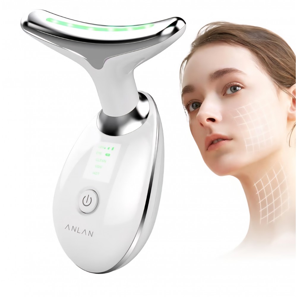 Aparat Masaj Facial ANLAN cu 3 Moduri, Incalzire pana la 45°C, Dispozitiv Beauty pentru Ingrijirea si Confortul Pielii, pentru Femei si Barbati, termen livrare 7-8 zile