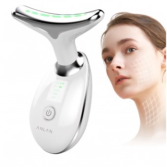 Aparat Masaj Facial ANLAN cu 3 Moduri, Incalzire pana la 45°C, Dispozitiv Beauty pentru Ingrijirea si Confortul Pielii, pentru Femei si Barbati, termen livrare 7-8 zile