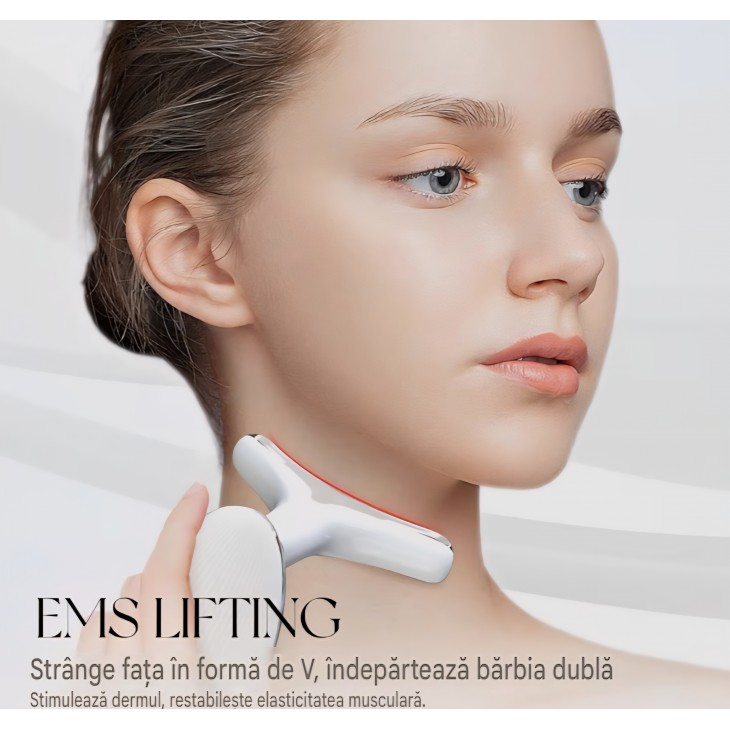 Aparat Masaj Facial ANLAN cu 3 Moduri, Incalzire pana la 45°C, Dispozitiv Beauty pentru Ingrijirea si Confortul Pielii, pentru Femei si Barbati, termen livrare 7-8 zile