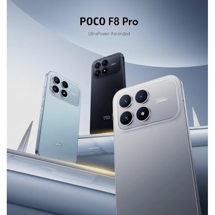 Telefon mobil, Xiaomi POCO F8 Pro, 12GB RAM 256GB, Ecran AMOLED 6.59" 120Hz, Camera Tripla 50MP cu Teleobiectiv 60mm, Baterie 6210mAh, Sunet Bose, Android, Titanium, livrare 7-9 zile
