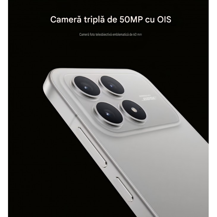 Telefon mobil, Xiaomi POCO F8 Pro, 12GB RAM 256GB, Ecran AMOLED 6.59" 120Hz, Camera Tripla 50MP cu Teleobiectiv 60mm, Baterie 6210mAh, Sunet Bose, Android, Titanium, livrare 7-9 zile