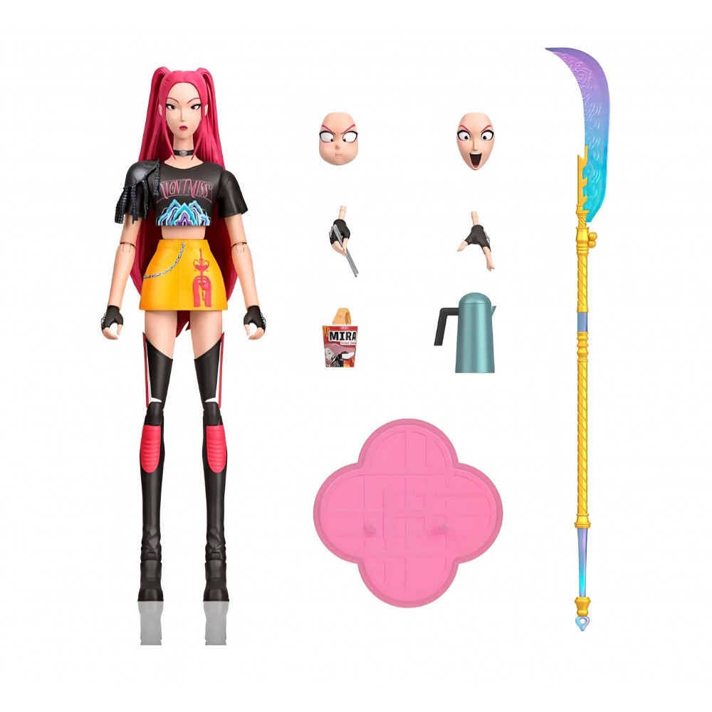 Figurina de Actiune Mattel KPop Demon Hunters HUNTR/X Mira, 15.8 cm, 18 Puncte de Articulatie, Tinuta How It's Done, Sabie Curved Moon, 2 Fete si 2 Maini Intershimbabile, Accesorii, JRY31