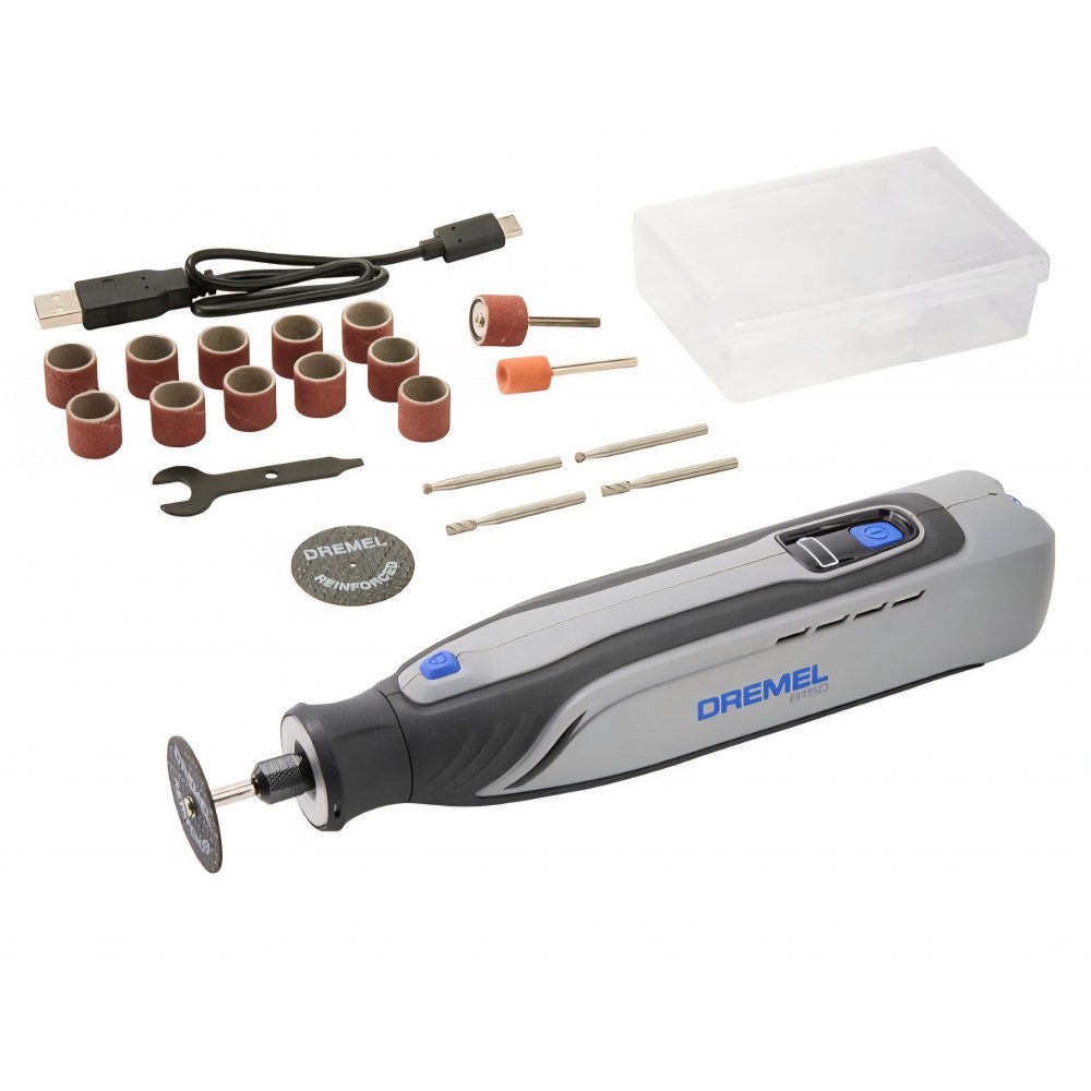 Unealta Multifunctionala, Dremel 8150, Brushless cu Acumulator 7.2V USB-C, 33.000 RPM, Iluminare LED, 20 Accesorii, Unealta Rotativa pentru Taiere, Gravare, Slefuire si Prelucrare Piese 3D