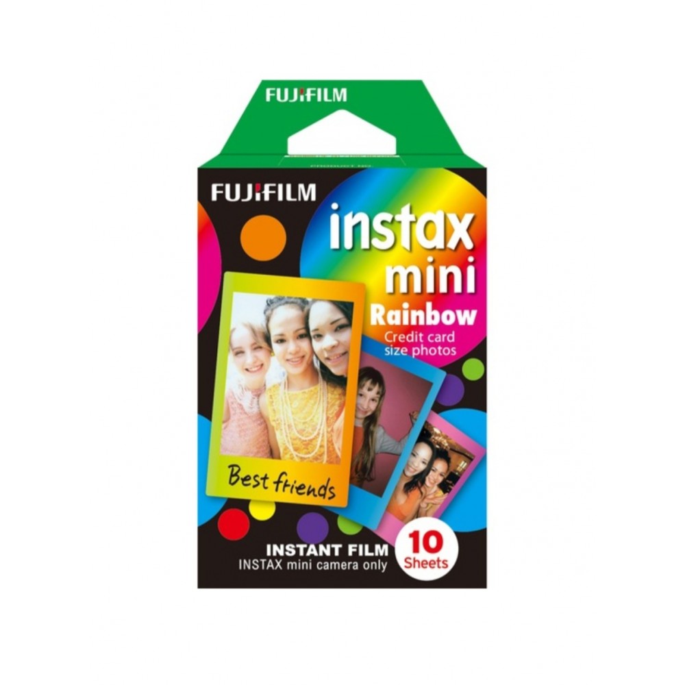 Film instant Fujiflm Mini Rainbow, compatibil camera instant Popoto M12, Fujifilm Instax Polaroid, 62 x 46 mm, 10 bucati