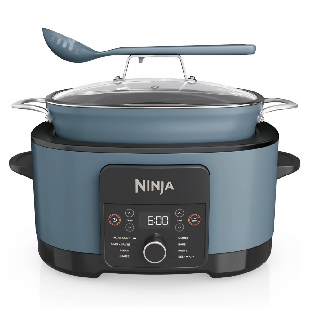 Multicooker, Ninja Foodi MC1001EU, PossibleCooker 8-in-1, 8 L, 8 Portii, Functii Multiple de Gatire, Sea Salt Grey