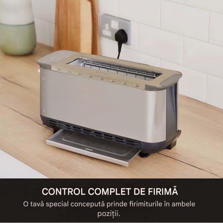 Toaster si grill electric, Ninja Foodi 3-in-1 ST202EUSTGD, 7 functii de gatire, 7 trepte de prajire, presa Panini, tava de copt si tava pentru firimituri, Stone Gold