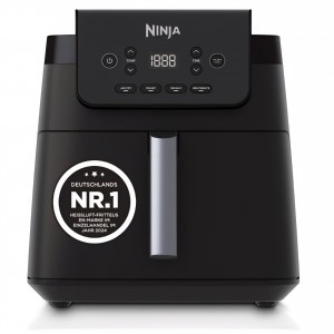 Air Fryer, Ninja AF170EU, 6,2 L, 4 functii de gatire, sertar XL patrat, antiaderent, lavabil in masina de spalat vase, Black