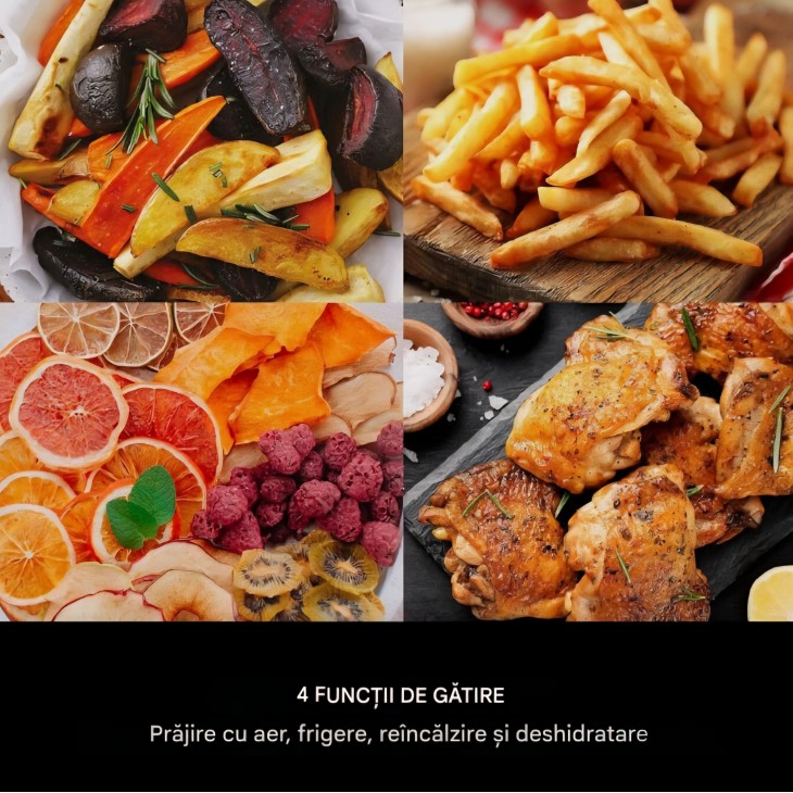 Air Fryer, Ninja AF170EU, 6,2 L, 4 functii de gatire, sertar XL patrat, antiaderent, lavabil in masina de spalat vase, Black
