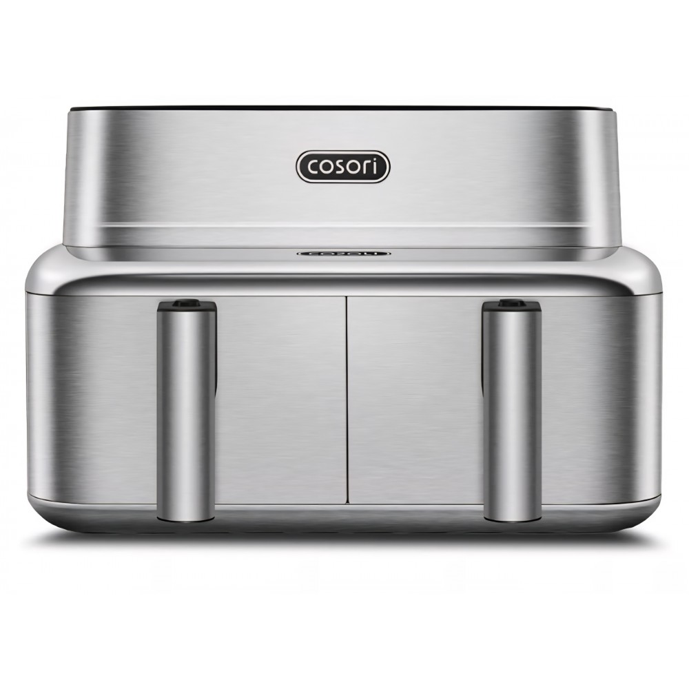 Air Fryer, COSORI Iconic Dual, 7-in-1, 8,6 L, 94% metal, 2 compartimente, acoperire ceramica fara PFAS, Silver