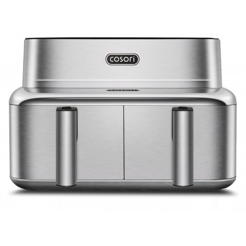 Air Fryer, COSORI Iconic Dual, 7-in-1, 8,6 L, 94% metal, 2 compartimente, acoperire ceramica fara PFAS, Silver
