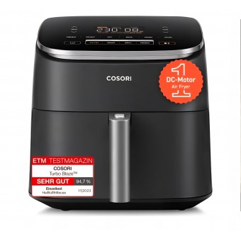 Air Fryer, COSORI TurboBlaze, 9-in-1, 6 L XXL, motor DC silent cu 5 viteze ventilator, Roast, Grill, Bake, Proof, Dehydrate, Frozen, Black