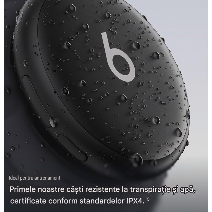 Casti wireless Over-Ear, Beats 360, Noise Cancelling, rezistente la apa si transpiratie, perne interschimbabile, Negru