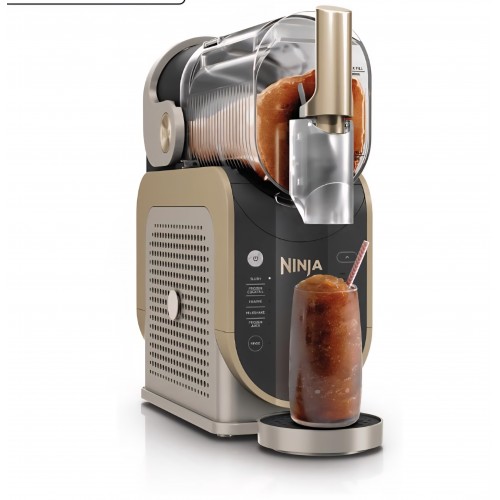 Aparat pentru bauturi frozen, Ninja SLUSHi FS301EUSTGD, 1,9 L, 5 programe, Milkshake si Frozen Juice, tehnologie WhisperChill, Stone Gold