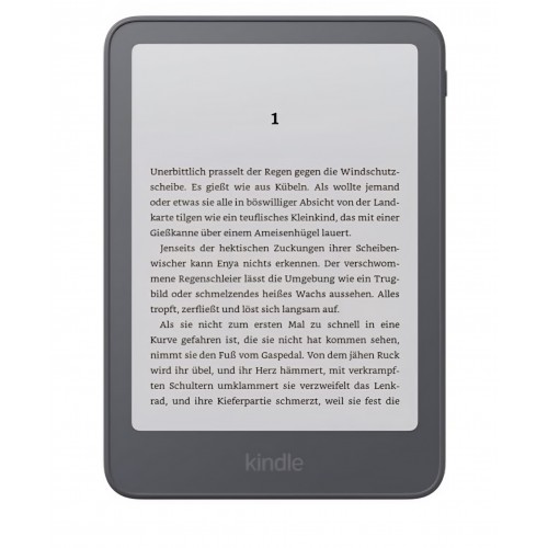 E-Reader, Amazon Kindle 16 GB, generatie noua, ecran 6 inch, design subtire din aluminiu, fara reclame, Negru