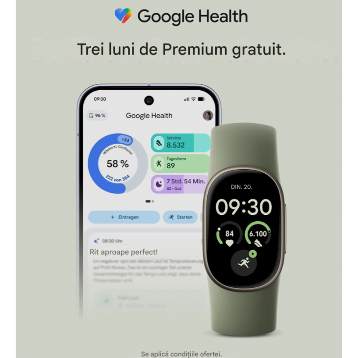 Bratara fitness, Google Fitbit Edge, monitorizare sanatate si activitate, analiza somnului, ecran elegant, incarcare rapida, compatibila Android si iOS, Matte Black