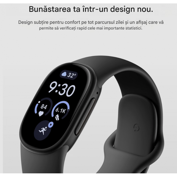 Bratara fitness, Google Fitbit Edge, monitorizare sanatate si activitate, analiza somnului, ecran elegant, incarcare rapida, compatibila Android si iOS, Matte Black