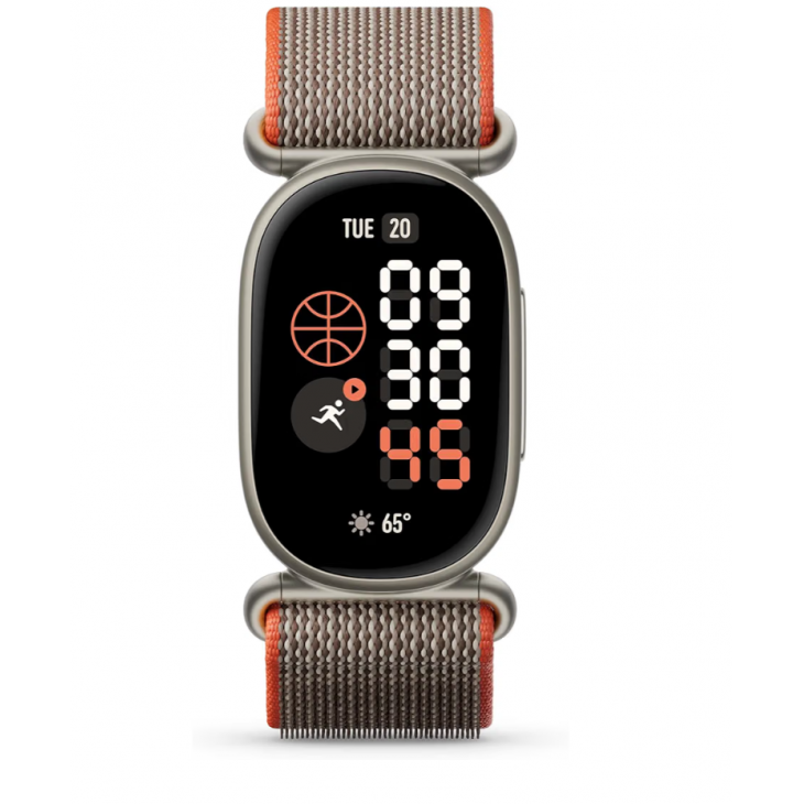 Bratara fitness, Fitbit Edge by Google Stephen Curry Special Edition, ecran AMOLED de 1,34 inch, GPS integrat, monitorizare sanatate si somn, incarcare rapida, Satin Pyrite/Rye