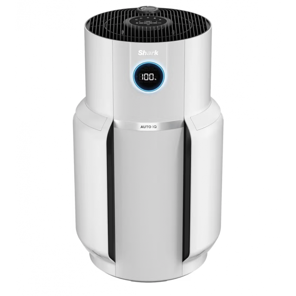 Purificator de aer, Shark NeverChange MAX HP300EU, acoperire pana la 130 m², filtru HEPA cu durata de pana la 5 ani, retine 99,97% din alergeni, mod automat Auto IQ, tehnologie Anti-Odour, indicator LED, White