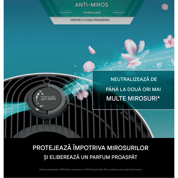 Purificator de aer, Shark NeverChange MAX HP300EU, acoperire pana la 130 m², filtru HEPA cu durata de pana la 5 ani, retine 99,97% din alergeni, mod automat Auto IQ, tehnologie Anti-Odour, indicator LED, White