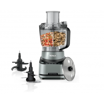 Robot de bucatarie, Ninja PrecisionPro BZ651EU, 2,1 L, 850 W, 4 programe automate, functie framantare aluat, tocator si disc reversibil pentru feliere si razuire, Black