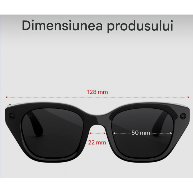 Ochelari inteligenti AI, Meta Capri, camera ultra-wide 12 MP, filmare 3K, 6 microfoane, lentile Transitions fotocromatice, Bluetooth 5.4, Wi-Fi 6, Black/Grey