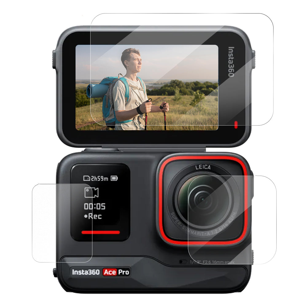 Set sticla protectie display si lentila Telesin, pentru camera Insta360 Ace
