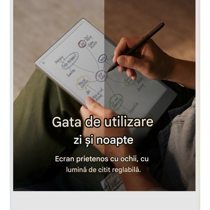 Tableta Digitala reMarkable Paper Pro 11.8", Ecran Color E Ink, Lumina de Citire, Marker Plus, Notebook Digital pentru Scris, Citit si Organizare, livrare 7-9 zile